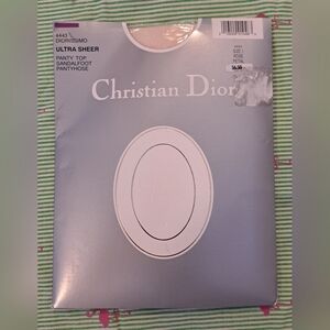 NIB Vintage Christian Dior Rose Petal Hosiery Stocking Lingerie Intimate SZ XL